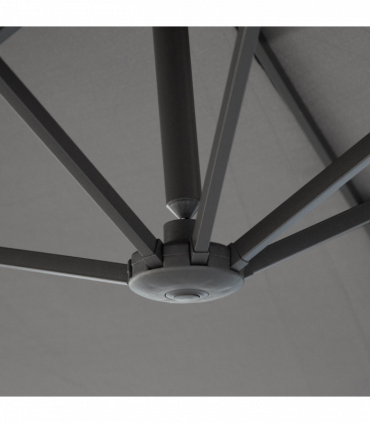 Garden Patio Umbrella Canopy Parasol Sun Shade w/ Base Grey 4.6m x 2.7m