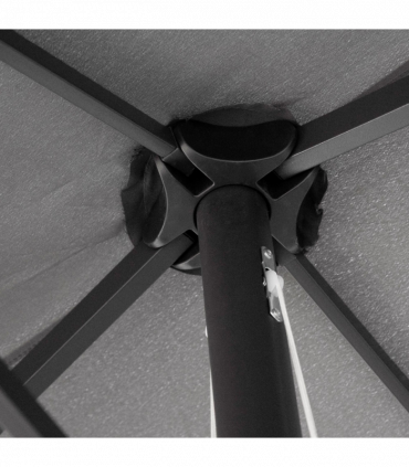 Garden Patio Umbrella Canopy Parasol Sun Shade w/ Base Grey 4.6m x 2.7m