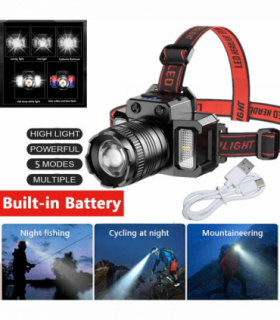 5-Modes LED Headlamp Motion Sensor Headlamp USB Rechargeable Canping Hiking Headlight