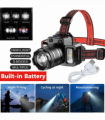 5-Modes LED Headlamp Motion Sensor Headlamp USB Rechargeable Canping Hiking Headlight