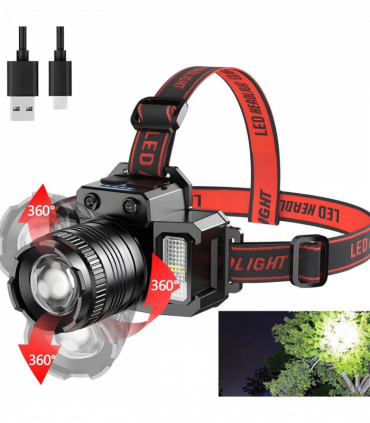 5-Modes LED Headlamp Motion Sensor Headlamp USB Rechargeable Canping Hiking Headlight