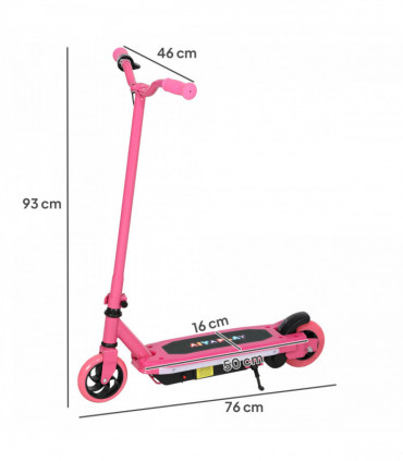 AIYAPLAY Electric Scooter for Ages 6-14, with Colourful Light, Pink