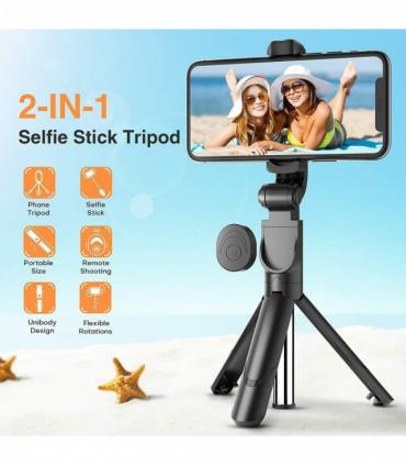 Bluetooth Selfie Tripod Telescopic Stick Remote Monopod Extendable Phone Holder