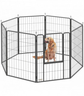 Foldable Steel Pet Enclosure - Secure Space for Pets - Versatile Design