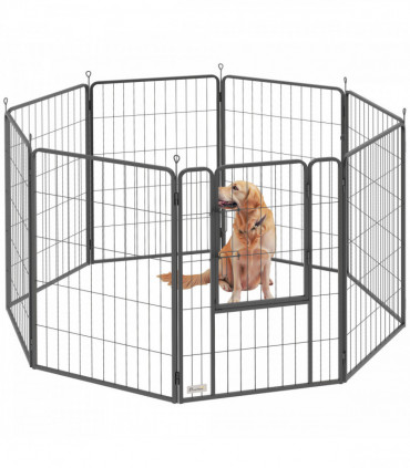 Foldable Steel Pet Enclosure - Secure Space for Pets - Versatile Design