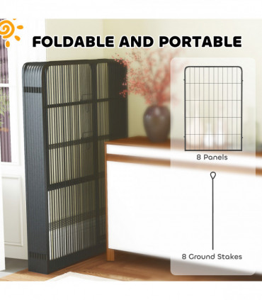 Foldable Steel Pet Enclosure - Secure Space for Pets - Versatile Design