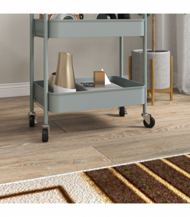 HOMCOM 3 Tier Rolling Utility Cart with 3 Mesh Basket, Light Blue