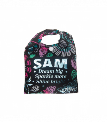 Pre-personalised Pack-Away Sparkle Shopper Bag - Sam