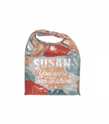Pre-personalised Pack-Away Sparkle Shopper Bag - Susan