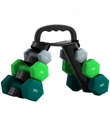 SPORTNOW Dumbbells Set with Carry Storage Rack, 2 x 1kg, 2 x 3kg, 2 x 5kg