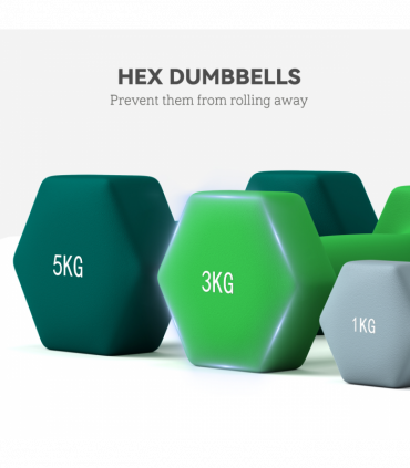 SPORTNOW Dumbbells Set with Carry Storage Rack, 2 x 1kg, 2 x 3kg, 2 x 5kg