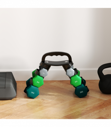 SPORTNOW Dumbbells Set with Carry Storage Rack, 2 x 1kg, 2 x 3kg, 2 x 5kg
