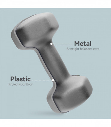 SPORTNOW Set of 2 Hexagonal Dumbbells Weights Pair, 2 x 6kg, Grey