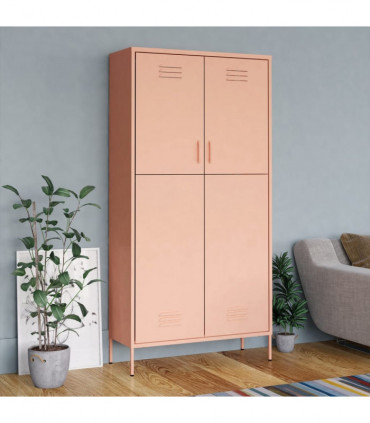 Wardrobe Pink 90x50x180 cm Steel