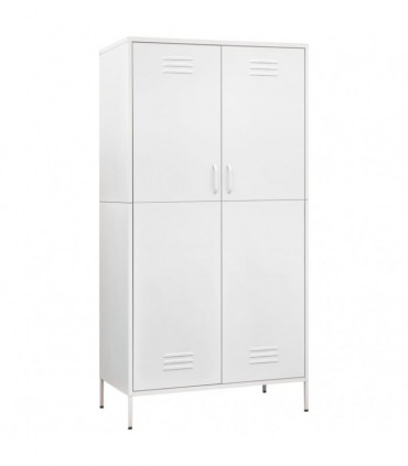 Wardrobe White 90x50x180 cm Steel