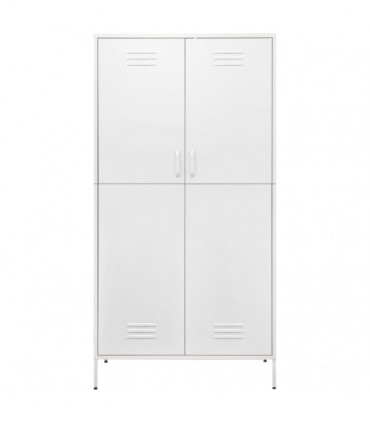 Wardrobe White 90x50x180 cm Steel