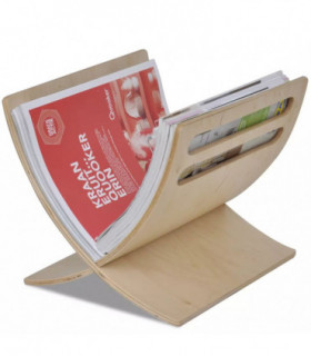 Wooden Magazine Rack Floor Standing Natural
