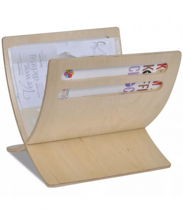 Wooden Magazine Rack Floor Standing Natural