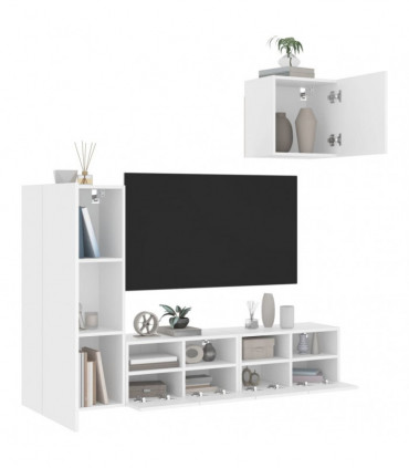 vidaXL 4 Piece TV Wall Units White Engineered Wood