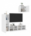 vidaXL 4 Piece TV Wall Units White Engineered Wood