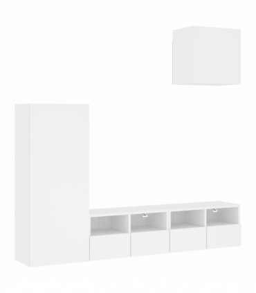 vidaXL 4 Piece TV Wall Units White Engineered Wood