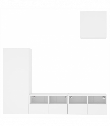 vidaXL 4 Piece TV Wall Units White Engineered Wood