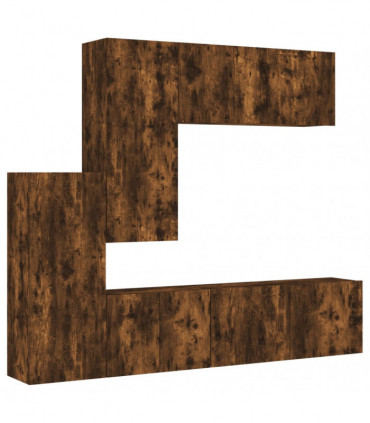 vidaXL 5 Piece TV Wall Units Smoked Oak Engineered Wood
