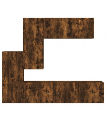 vidaXL 5 Piece TV Wall Units Smoked Oak Engineered Wood