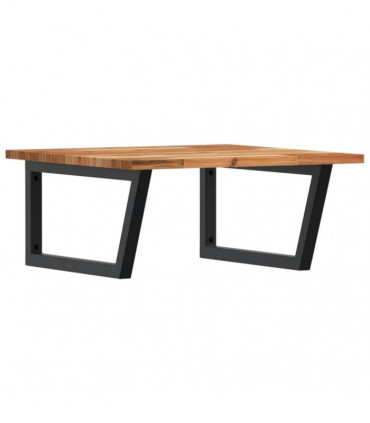 vidaXL Basin Shelf Wall Mounted Steel and Solid Wood Acacia