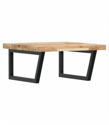 vidaXL Basin Shelf Wall Mounted Steel and Solid Wood Acacia