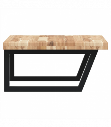 vidaXL Basin Shelf Wall Mounted Steel and Solid Wood Acacia