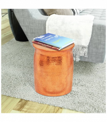 vidaXL Hammered Aluminium Stool/Side Table Brass/Copper Colour