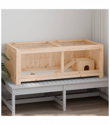 vidaXL Hamster Cage 104x52x38 cm Solid Wood Fir