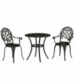 Outsunny 3PCs Bistro Set,  Aluminium Garden Table and Chairs Black