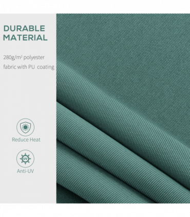 Retractable Awning 2.5m x 2m Green Aluminum Steel Polyester Manual Operation