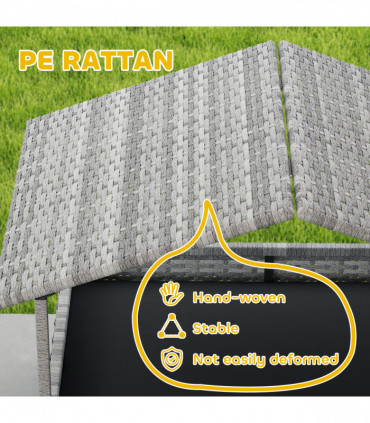 PawHut Extendable Rattan Dog House w/ Water-Resistant Roof - Charcoal Grey