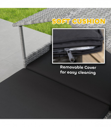 PawHut Extendable Rattan Dog House w/ Water-Resistant Roof - Charcoal Grey