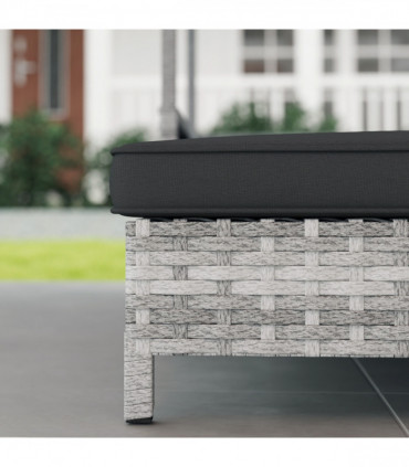 PawHut Extendable Rattan Dog House w/ Water-Resistant Roof - Charcoal Grey