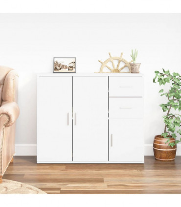 Sideboard White 91x29.5x75 cm Engineered Wood