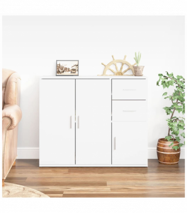 Sideboard White 91x29.5x75 cm Engineered Wood