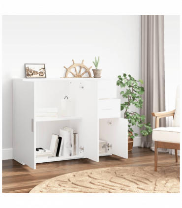 Sideboard White 91x29.5x75 cm Engineered Wood