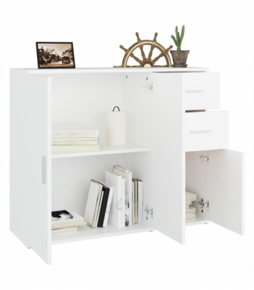 Sideboard White 91x29.5x75 cm Engineered Wood