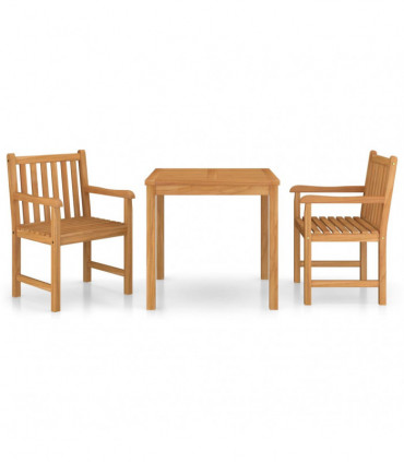 vidaXL 3 Piece Garden Dining Set Solid Teak Wood