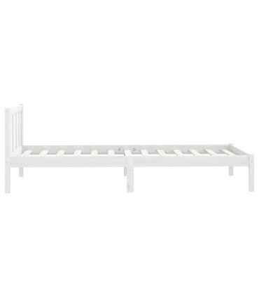Bed Frame White Solid Pinewood 100x200 cm