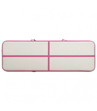 Inflatable Gymnastics Mat with Pump 400x100x15 cm PVC Pink