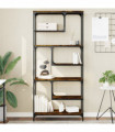 vidaXL Bookcase Smoked Oak 81x36x176 cm Engineered Wood
