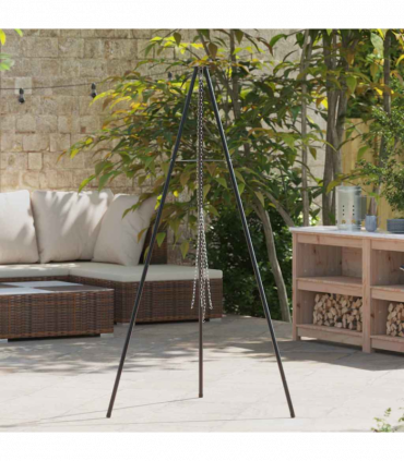 vidaXL Campfire Tripod Black 92 x 92 x 171.5 cm Steel
