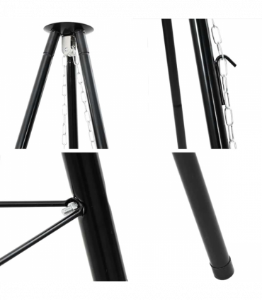 vidaXL Campfire Tripod Black 92 x 92 x 171.5 cm Steel