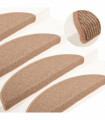 vidaXL Carpet Stair Treads 15 pcs Light Brown 65x21x4 cm
