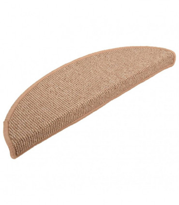 vidaXL Carpet Stair Treads 15 pcs Light Brown 65x21x4 cm